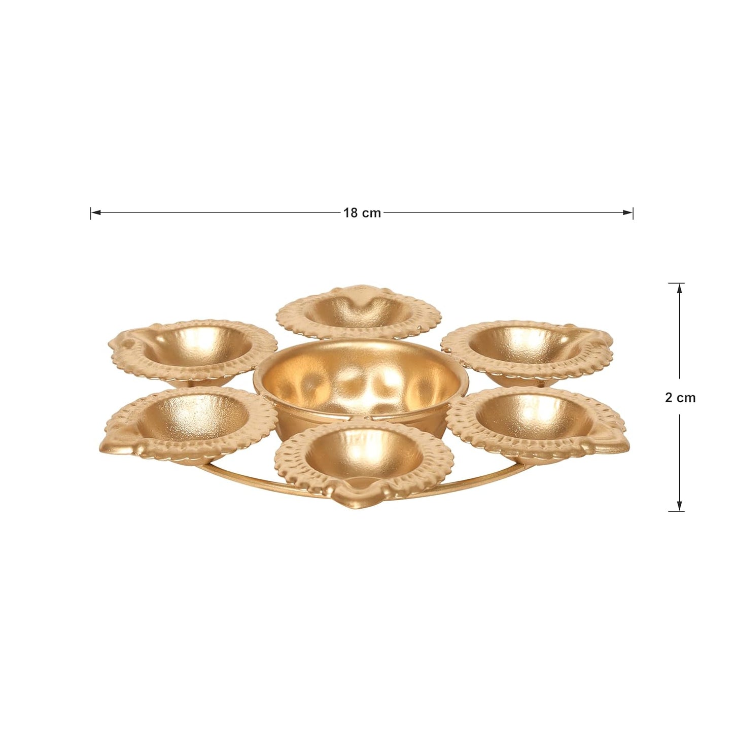 ome Decor Golden Metal Handcrafted Designer Diya Urli for Diwali Diyas Set-Traditional Decorative Bowl for Floating Flowers and Tea Light Candles, Diwali Urli (6 Diya Urli)