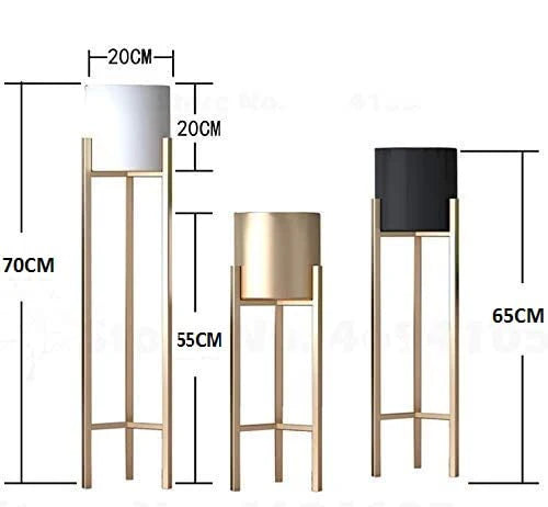 Modern Metal Floor Flower Stands Planter for Living Room Bedroom Display Plant Stand Tall Indoor Plant Stand with Planter Pot -Set of 3 golden
