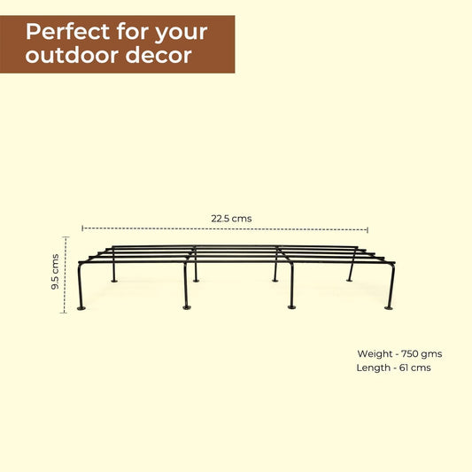 Plant Stand | Black, (Set of 4) 120 KG Load Capacity, Anti-Rust Metal with Non-Bendable Legs | Ideal for Plant Stands for Outdoor...