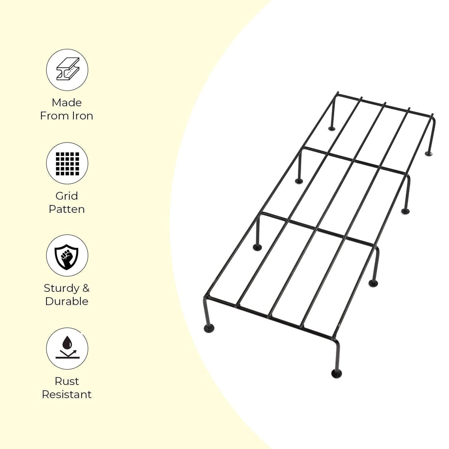 Plant Stand | Black, (Set of 4) 120 KG Load Capacity, Anti-Rust Metal with Non-Bendable Legs | Ideal for Plant Stands for Outdoor...
